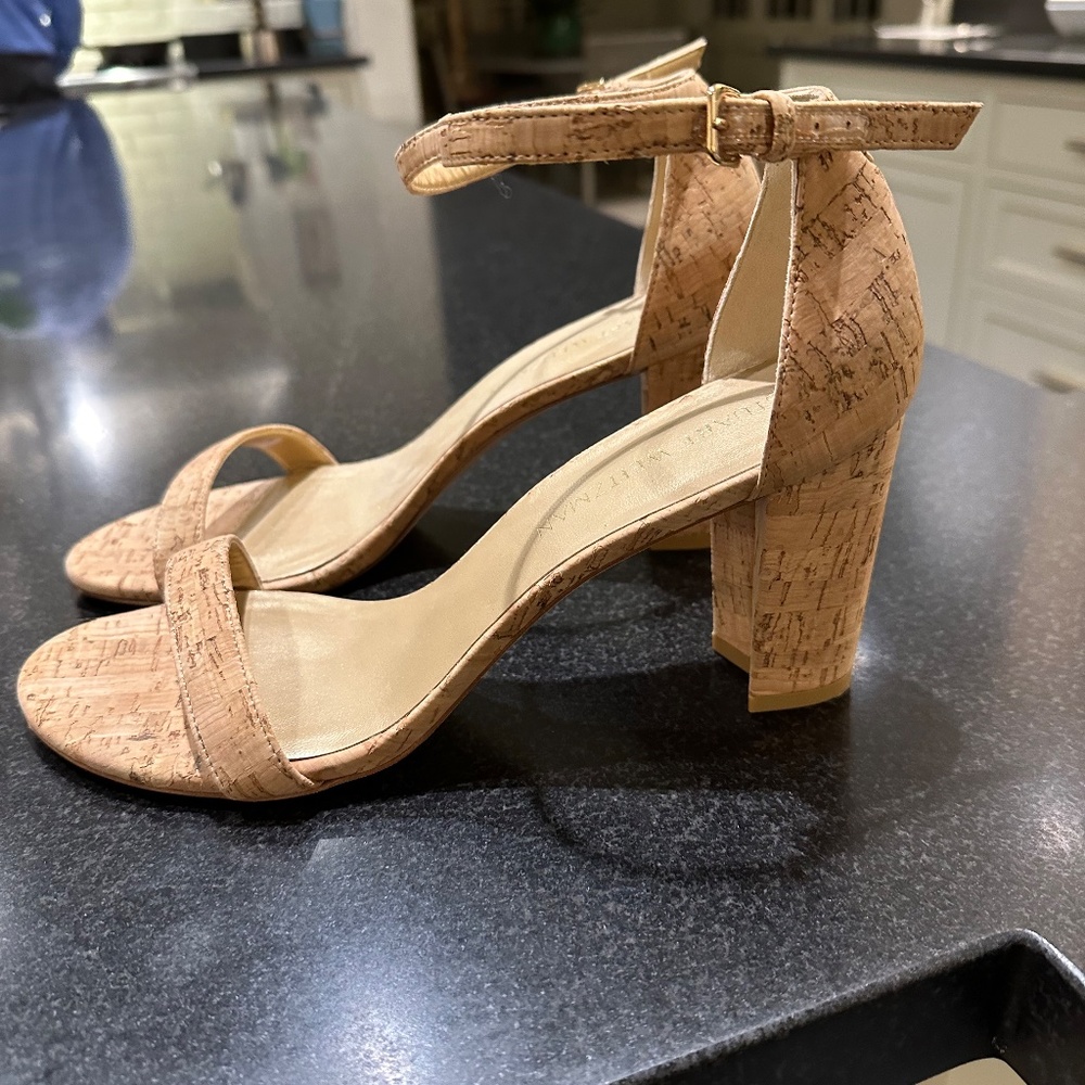 Stuart Weitzman "Nearlynude" Style Strap Sandal, women's size 9.5